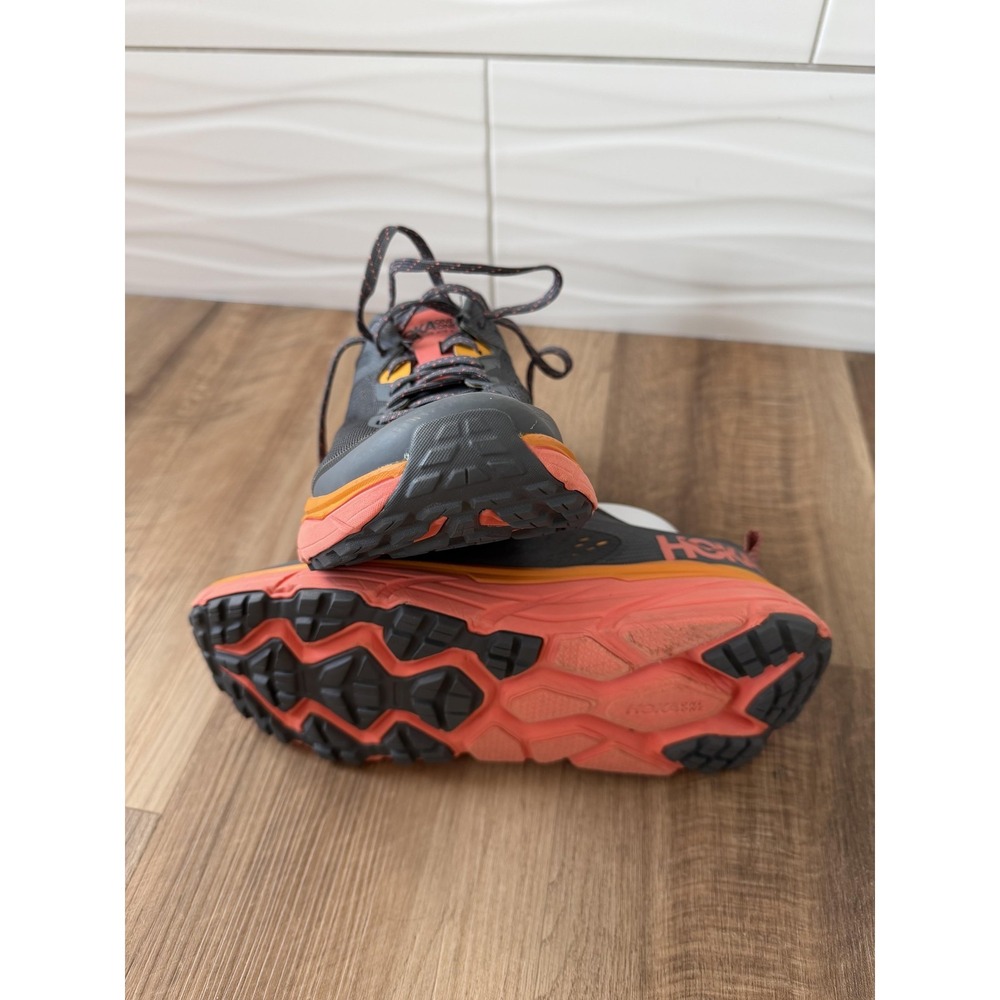 Hoka One One Challenger ATR 6 Shoes Womens 9.5 Gray Orange Trail Sneakers GREAT - Picture 5 of 9